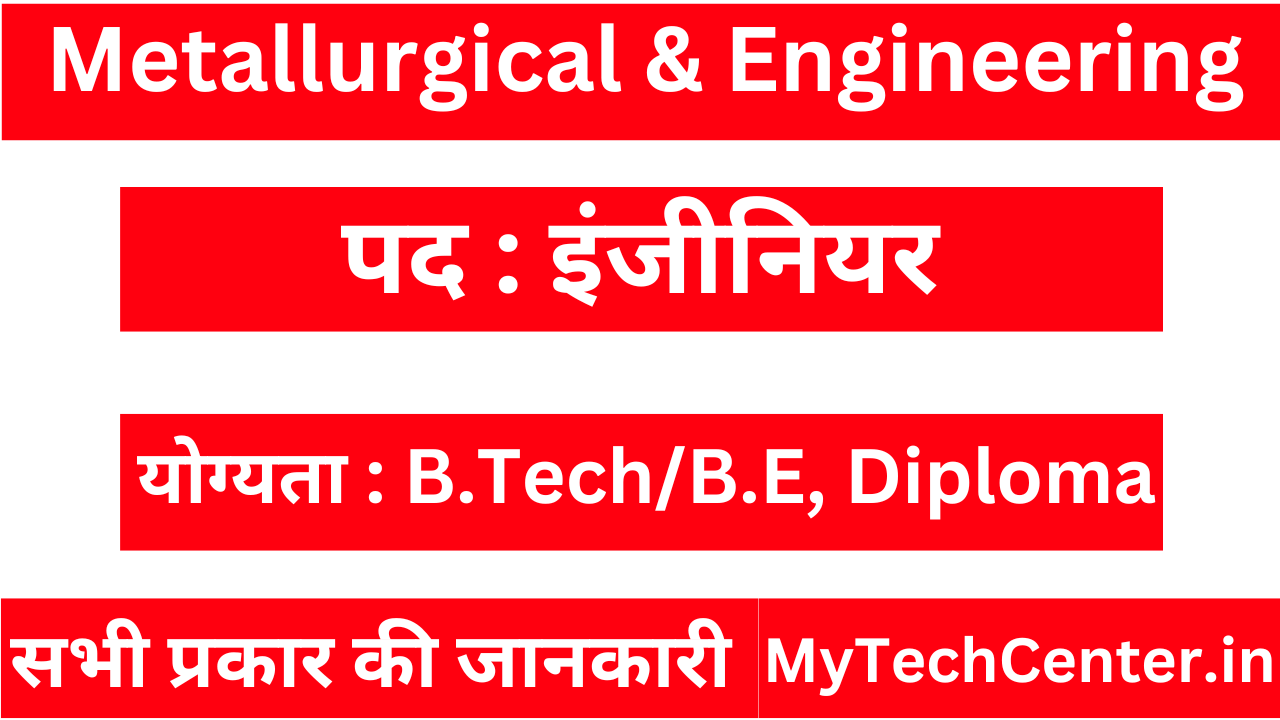 Metallurgical & Engineering Vacancy 2025