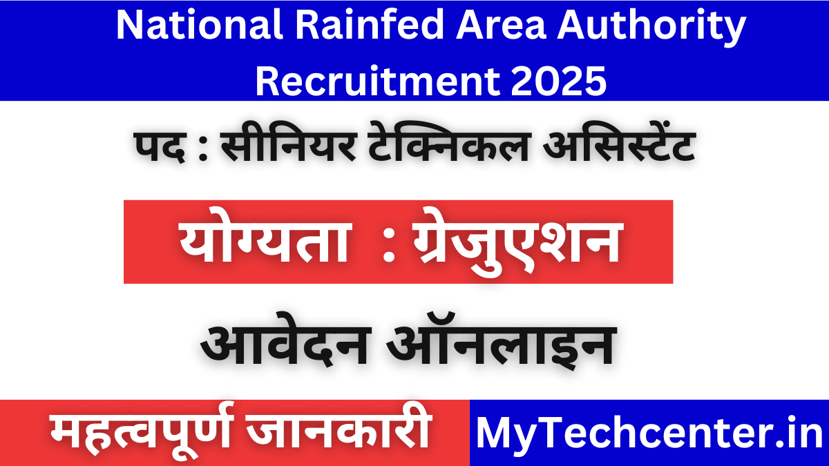 National Rainfed Area Authority Recruitment 2025
